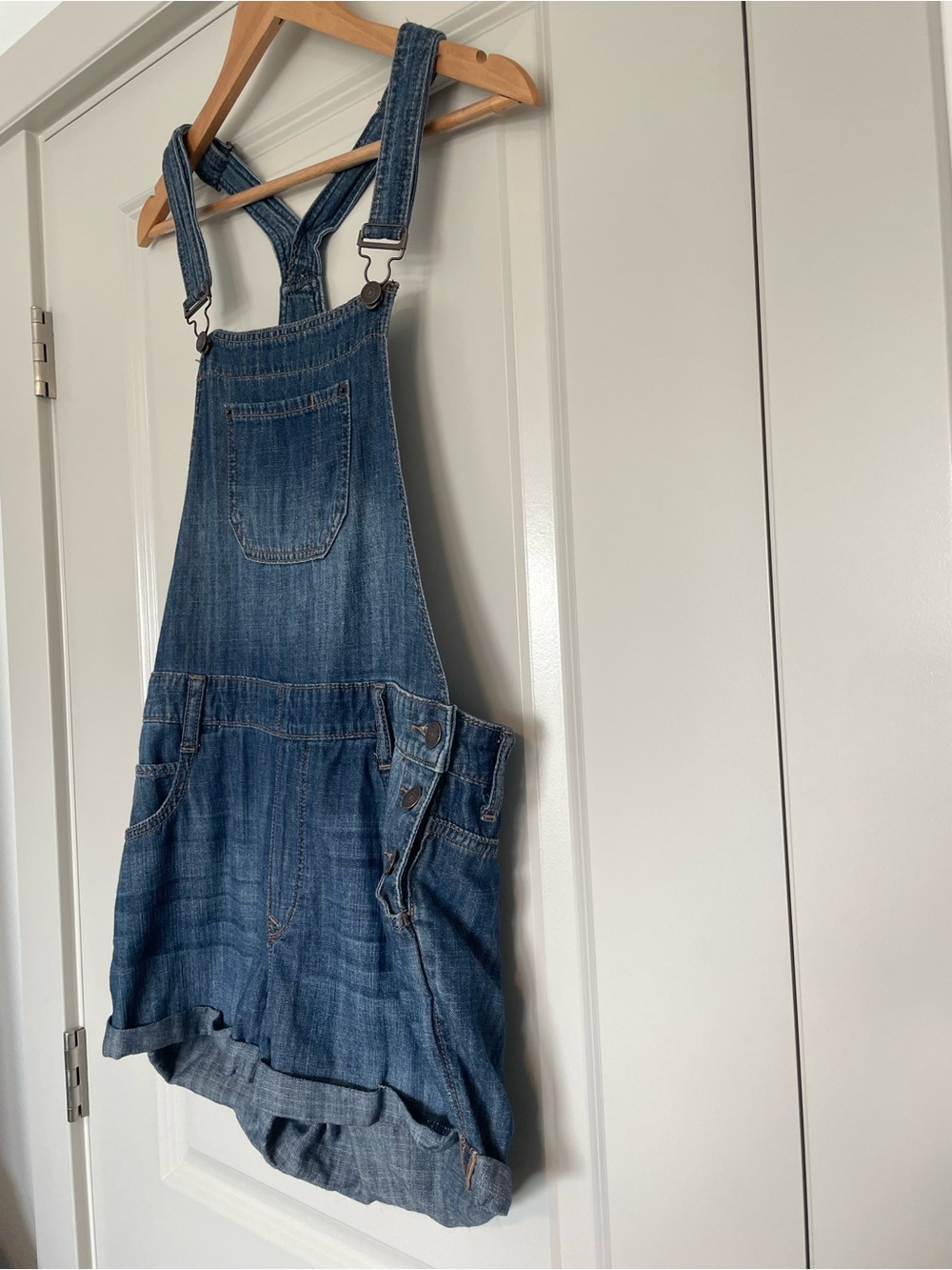 Express Blue Denim Short Overalls